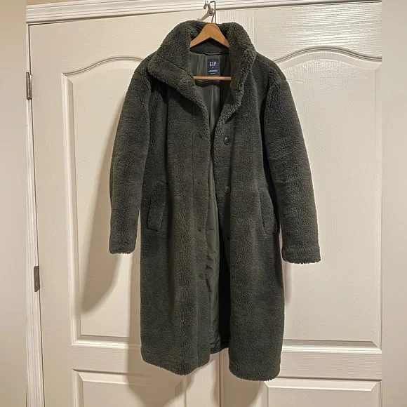 Gap Forest Green Sherpa Coat - Picture 1 of 4